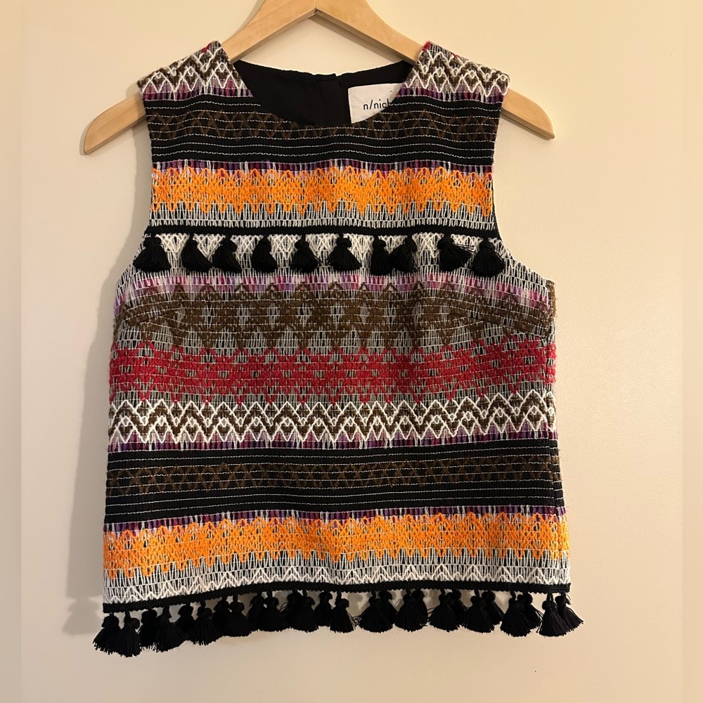 n/nicholas Tassel Crop Top. Size 4.